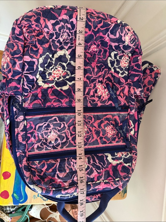 Vera Bradley Floral Quilted Navy and Pink Backpack main image 5
